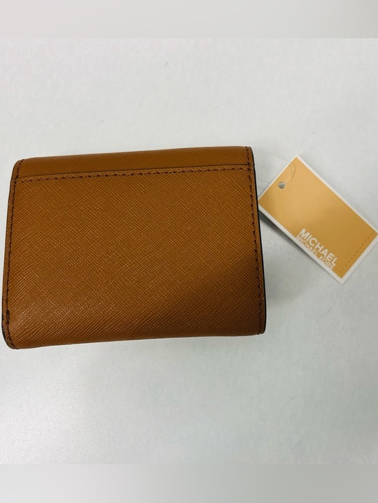 Michael Kors Saffiano Leather Trifold Wallet Brown with Gold Hardware NWT - Picture 2 of 4